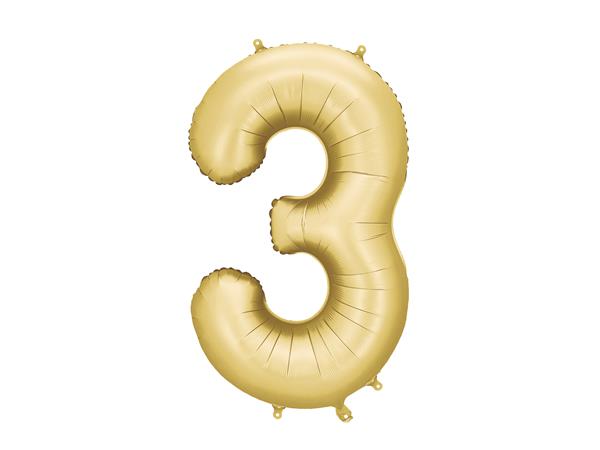 Grote foto foil balloon number 3 86 cm gold verzamelen overige verzamelingen