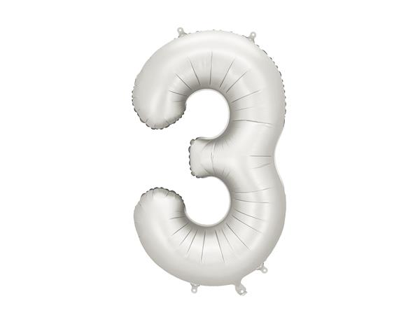 Grote foto foil balloon number 3 86 cm silver verzamelen overige verzamelingen