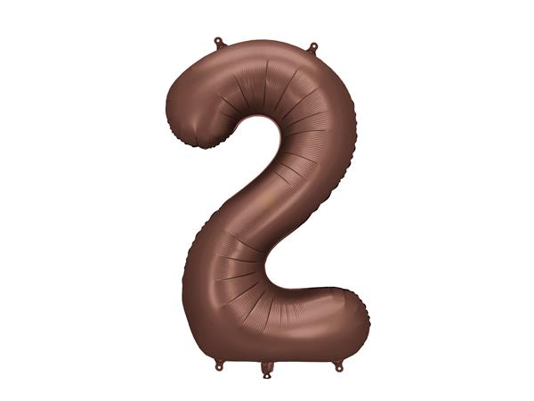 Grote foto foil balloon number 2 86 cm mocha verzamelen overige verzamelingen
