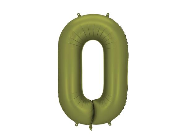 Grote foto foil balloon number 0 86cm olive verzamelen overige verzamelingen