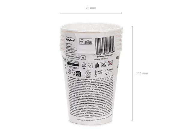 Grote foto papieren bekers met strikjes cr me en zwart 220 ml verzamelen overige verzamelingen