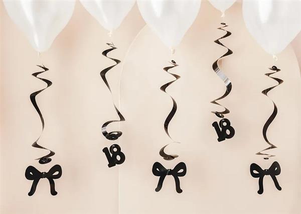 Grote foto birthday swirls for the 18th birthday with bows black 50 cm verzamelen overige verzamelingen