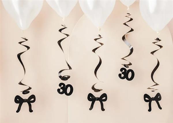 Grote foto birthday swirls for the 30th birthday with bows black 50 cm verzamelen overige verzamelingen