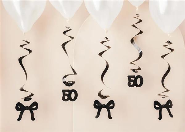 Grote foto birthday swirls for the 50th birthday with bows black 50 cm verzamelen overige verzamelingen