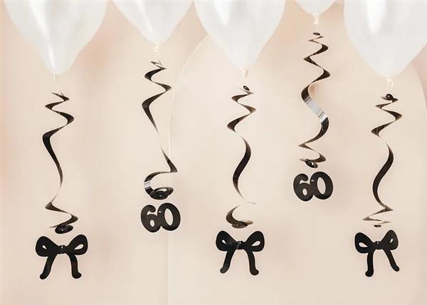 Grote foto birthday swirls for the 60th birthday with bows black 50 cm verzamelen overige verzamelingen