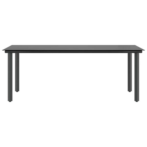 Grote foto vidaxl 7 delige tuinset met kussens poly rattan glas bruin tuin en terras tuinmeubelen