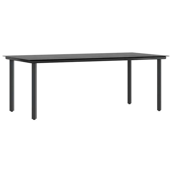 Grote foto vidaxl 7 delige tuinset poly rattan glas zwart tuin en terras tuinmeubelen