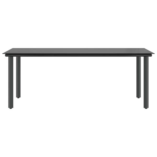 Grote foto vidaxl 7 delige tuinset poly rattan glas zwart tuin en terras tuinmeubelen
