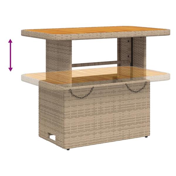 Grote foto vidaxl 2 delige loungeset met kussens poly rattan beige tuin en terras tuinmeubelen