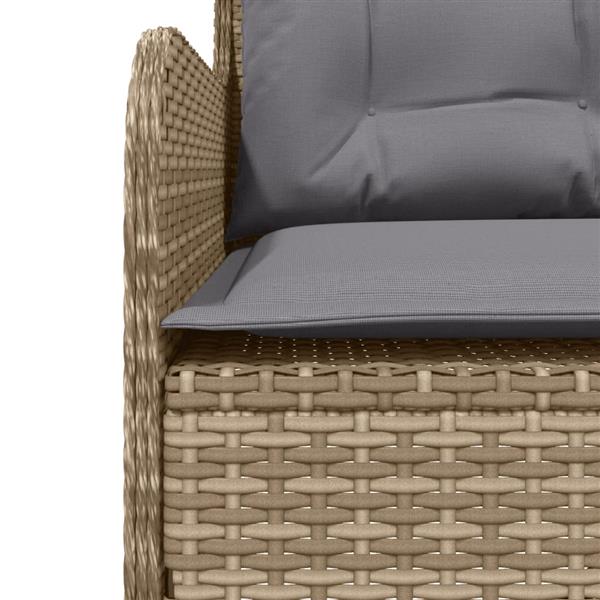 Grote foto vidaxl 2 delige loungeset met kussens poly rattan beige tuin en terras tuinmeubelen