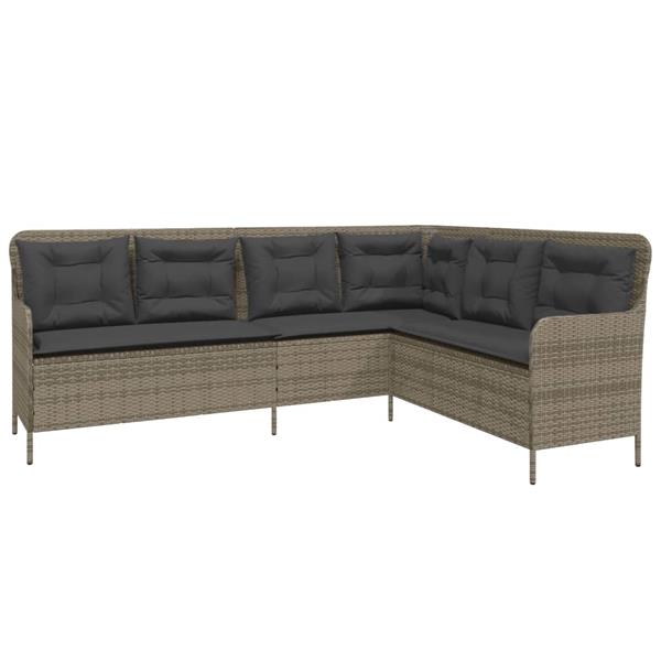 Grote foto vidaxl 2 delige loungeset met kussens poly rattan grijs tuin en terras tuinmeubelen
