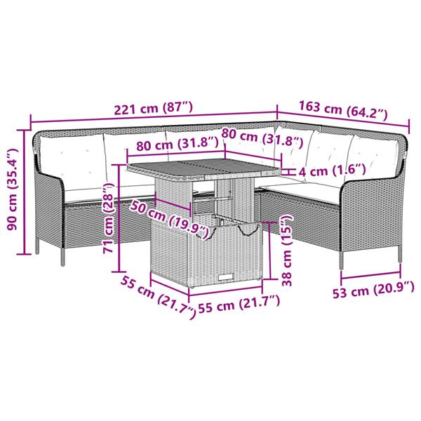 Grote foto vidaxl 2 delige loungeset met kussens poly rattan grijs tuin en terras tuinmeubelen