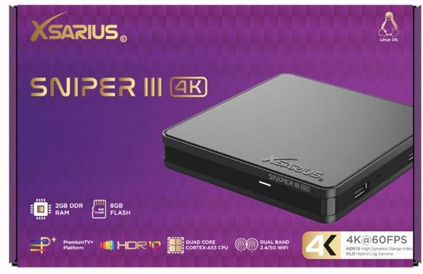 Grote foto xsarius sniper 3 uhd linux ott 4k mediastreamer telecommunicatie zenders en ontvangers