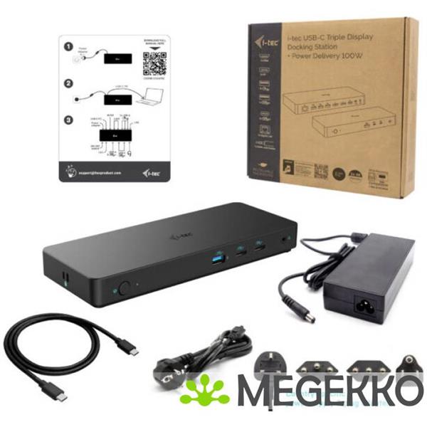 Grote foto i tec usb c triple display docking station gen 2 pro power delivery 100w computers en software overige computers en software