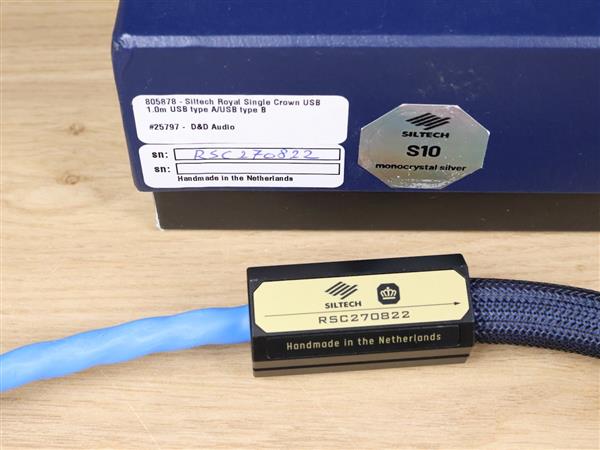 Grote foto siltech royal single crown usb s10 highend digital audio usb cable 1 0 metre audio tv en foto onderdelen en accessoires