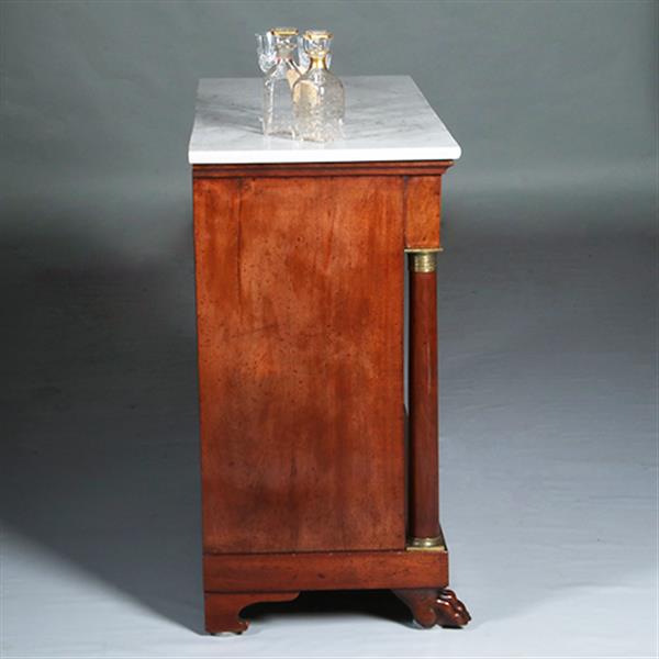 Grote foto empire penantkast ca 1810 in mahonie met marmer blad no.300215 antiek en kunst stoelen en banken