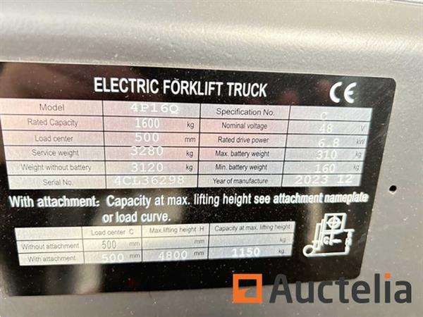 Grote foto noblelift fe4p16qc 2024 vorkheftruck 1.6t verstelbare lepels elektrisch agrarisch heftrucks