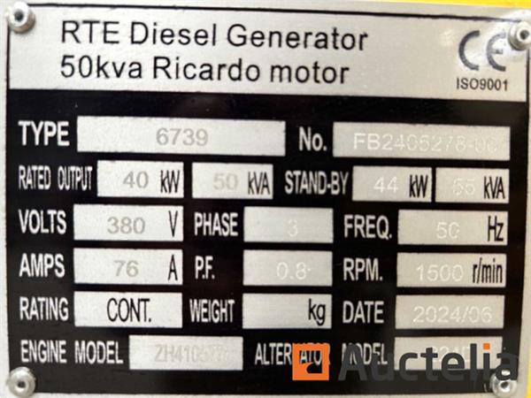 Grote foto rte 6739 noodstroomaggregaat 50kva ricardo doe het zelf en verbouw overige doe het zelf en verbouw