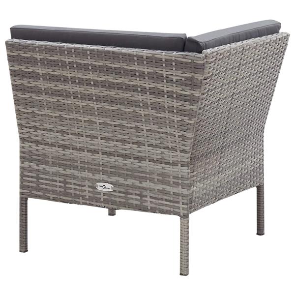 Grote foto vidaxl 3 delige loungeset met kussens poly rattan grijs tuin en terras tuinmeubelen