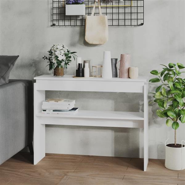 Grote foto vidaxl wandtafel 102x30x80 cm bewerkt hout wit huis en inrichting eettafels