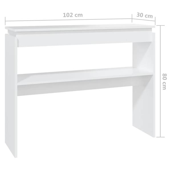 Grote foto vidaxl wandtafel 102x30x80 cm bewerkt hout wit huis en inrichting eettafels