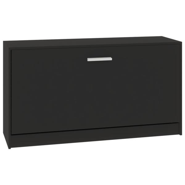 Grote foto vidaxl schoenenbank 80x24x45 cm bewerkt hout zwart huis en inrichting overige
