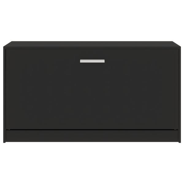 Grote foto vidaxl schoenenbank 80x24x45 cm bewerkt hout zwart huis en inrichting overige