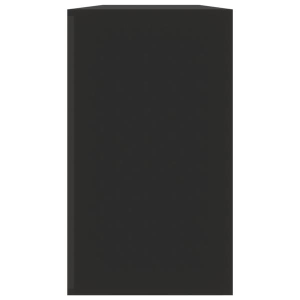 Grote foto vidaxl schoenenbank 80x24x45 cm bewerkt hout zwart huis en inrichting overige