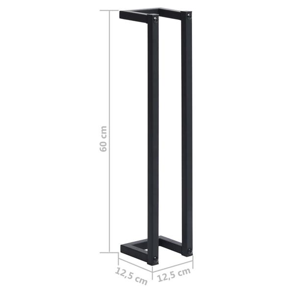 Grote foto vidaxl handdoekenrek 12 5x12 5x60 cm ijzer zwart huis en inrichting complete badkamers