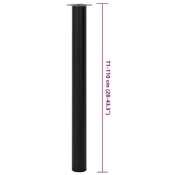 Grote foto vidaxl tafelpoten telescopisch 710 1100 mm zwart 2 st huis en inrichting eettafels
