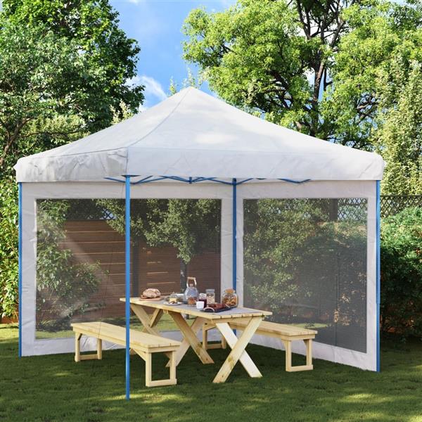 Grote foto vidaxl tentwanden 2 st gaas wit en zwart tuin en terras overige tuin en terras