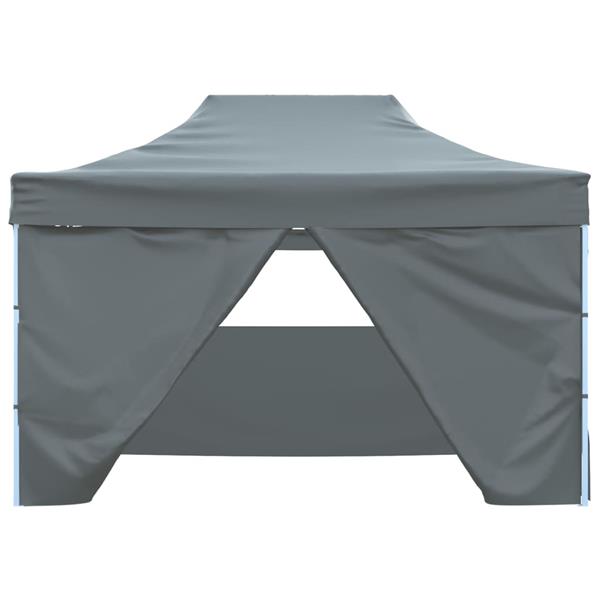 Grote foto vidaxl vouwtent pop up met 4 zijwanden 3x4 5 m antraciet tuin en terras overige tuin en terras