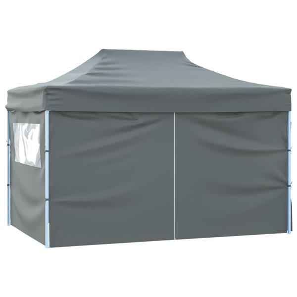 Grote foto vidaxl vouwtent pop up met 4 zijwanden 3x4 5 m antraciet tuin en terras overige tuin en terras