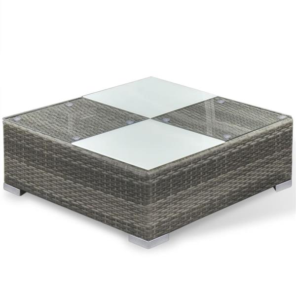 Grote foto vidaxl 6 delige loungeset met kussens poly rattan grijs tuin en terras tuinmeubelen