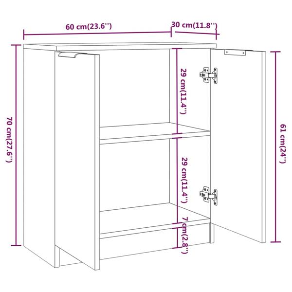Grote foto vidaxl dressoir 60x30x70 cm bewerkt hout zwart huis en inrichting overige