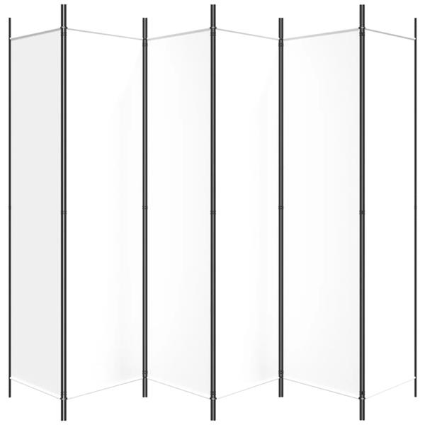 Grote foto vidaxl kamerscherm met 6 panelen 300x200 cm stof wit huis en inrichting overige huis en inrichting