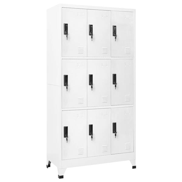Grote foto vidaxl lockerkast 90x45x180 cm staal wit huis en inrichting overige
