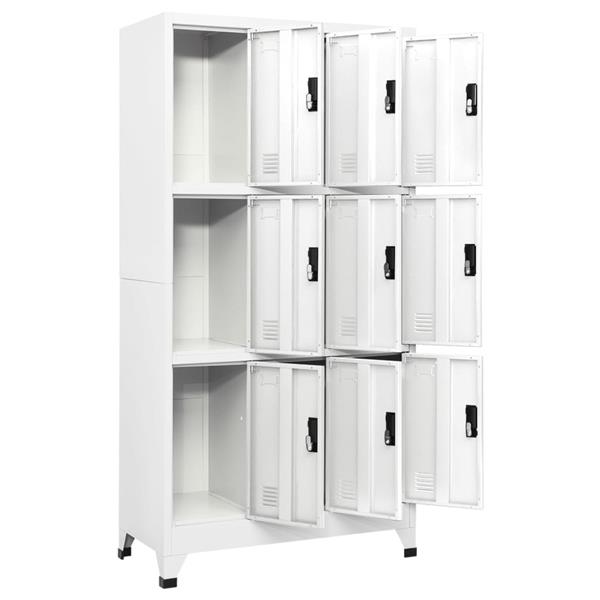 Grote foto vidaxl lockerkast 90x45x180 cm staal wit huis en inrichting overige