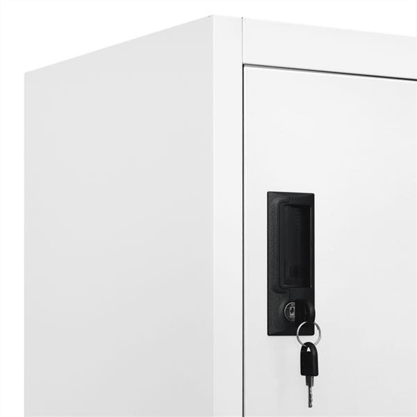 Grote foto vidaxl lockerkast 90x45x180 cm staal wit huis en inrichting overige