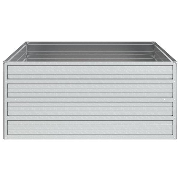 Grote foto vidaxl plantenbak verhoogd 100x100x45 cm gegalvaniseerd staal zilver tuin en terras overige tuin en terras