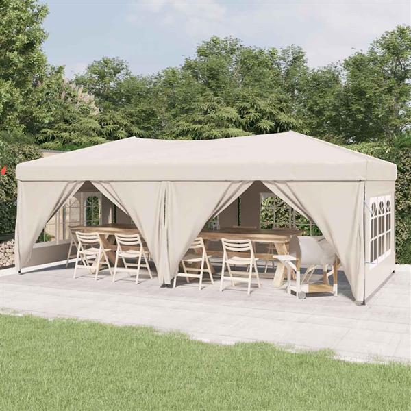 Grote foto vidaxl partytent inklapbaar met zijwanden 3x6 m cr mekleurig tuin en terras overige tuin en terras
