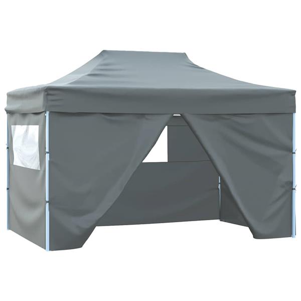 Grote foto vidaxl partytent met 4 zijwanden inklapbaar 3x4 m staal antraciet tuin en terras overige tuin en terras