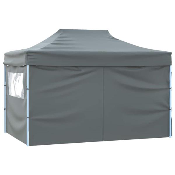 Grote foto vidaxl partytent met 4 zijwanden inklapbaar 3x4 m staal antraciet tuin en terras overige tuin en terras
