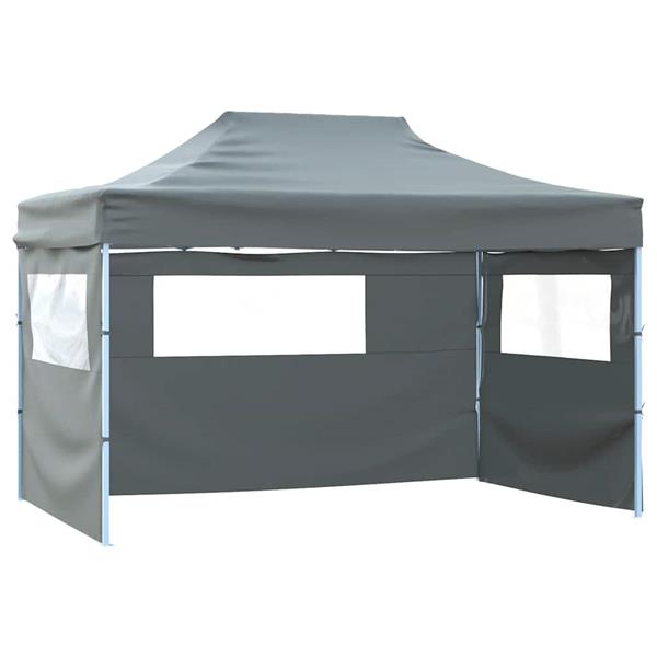 Grote foto vidaxl partytent met 4 zijwanden inklapbaar 3x4 m staal antraciet tuin en terras overige tuin en terras