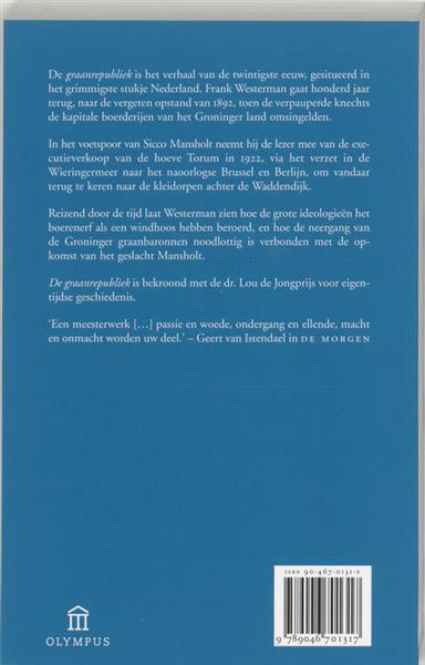 Grote foto de graanrepubliek olympus boeken geschiedenis wereld