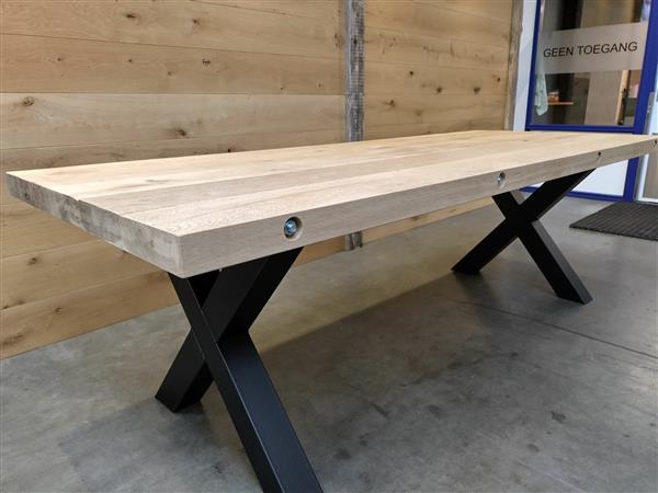 Grote foto dragline tafel eiken 100x250cm doe het zelf en verbouw hout en planken