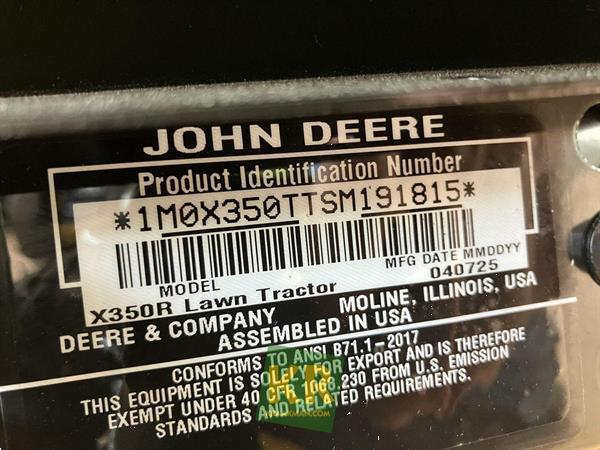 Grote foto john deere x350r 696315 tuin en terras zitmaaiers
