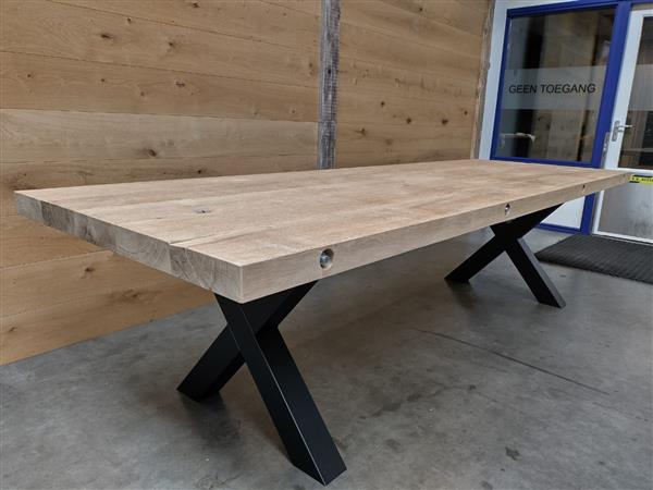 Grote foto dragline tafel eiken 100x300cm doe het zelf en verbouw hout en planken