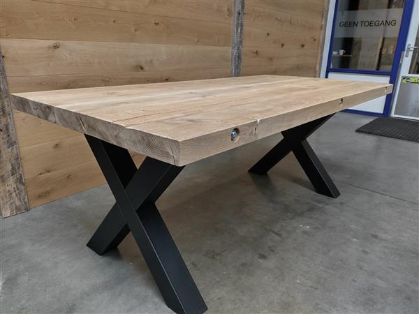 Grote foto dragline tafel eiken 100x200cm doe het zelf en verbouw hout en planken