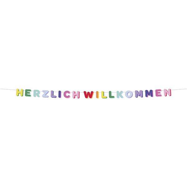 Grote foto gekleurde letterslinger herzlich willkommen 2 6m verzamelen overige verzamelingen
